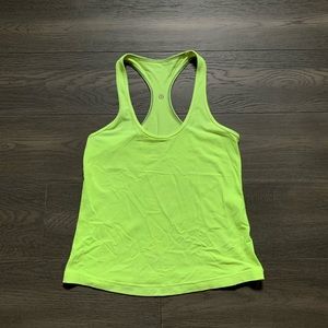 Neon yellow lululemon cropped tank